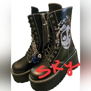 Dolls Kill Corpse Bride Platform Combat Boots Size 9